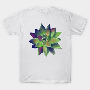 Colorful Succulent - Green, Pink & Orange T-Shirt